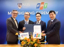 NUS School of Computing and FPT MOU Signing Ceremony in Singapore. This partnership will not only strengthen FPT's capacity to commercialize AI solutions and improve its R&D capabilities but also foster the development of a top-tier AI workforce, thereby enhancing its competitive advantage in the APAC region and beyond.