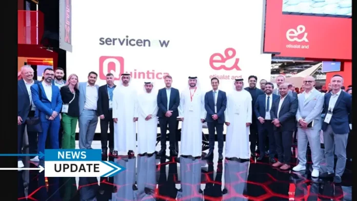 e& UAE, telecom arm of e& today announced a multi-year technology transformation program in partnership with ServiceNow, the AI platform for business transformation, and Quintica, a leading technology consulting company and Elite ServiceNow partner across the Middle East and Africa.