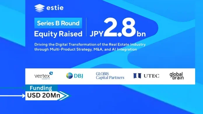 estie, inc., a leading Japanese property technology startup aimed at redefining the real estate industry through digital transformation (DX) announced it has closed a JPY 2.8B (approximately USD 20M*) Series B round to accelerate its growth and expand its market presence in Southeast Asia.