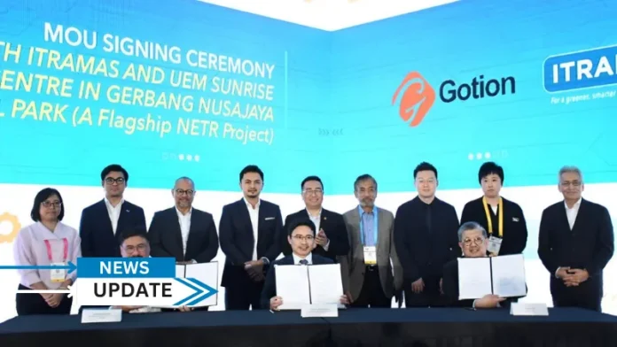 UEM Sunrise Bhd (KL:UEMS) and ITRAMAS Corp Sdn Bhd have signed a memorandum of understanding (MOU) with China-based battery energy storage solutions (BESS) and power battery technology manufacturer Gotion High-Tech Co Ltd to develop a research and development (R&D) centre at UEM Sunrise’s Renewable Energy (RE) Industrial Park in Gerbang Nusajaya, Iskandar Puteri, Johor.