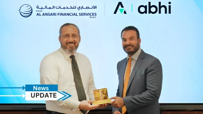 In a move set to reshape the financial landscape, Al Ansari Financial Services PJSC (DFM: ALANSARI), one of the leading integrated financial services groups in the UAE announces its strategic partnership with Abhi Middle East Limited, the region’s largest embedded finance platform backed by Hub71 and Abu Dhabi Investment Office (ADIO), to broaden the spectrum of financial solutions available to consumers, ensuring a seamless service experience across the board.