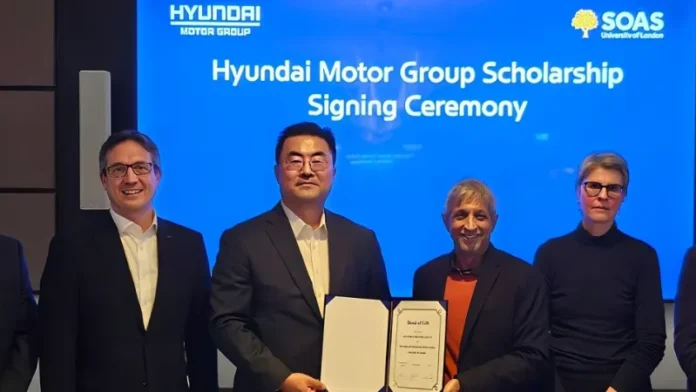 Hyundai Motor Group (the Group) has signed a scholarship agreement to nurture talent from Africa at SOAS University of London, a university that is home to leading international experts engaged in research and teaching to create meaningful change and empower students to find solutions to global challenges.