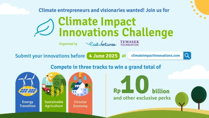 East Ventures, a pioneering and leading sector-agnostic venture capital firm that has supported over 300 tech companies across Southeast Asia, and Temasek Foundation, a Singapore-based philanthropic organisation that supports sustainable development initiatives in Asia, are pleased to announce the third edition of the Climate Impact Innovations Challenge (CIIC) 2025, Indonesia's largest climate tech innovations competition.