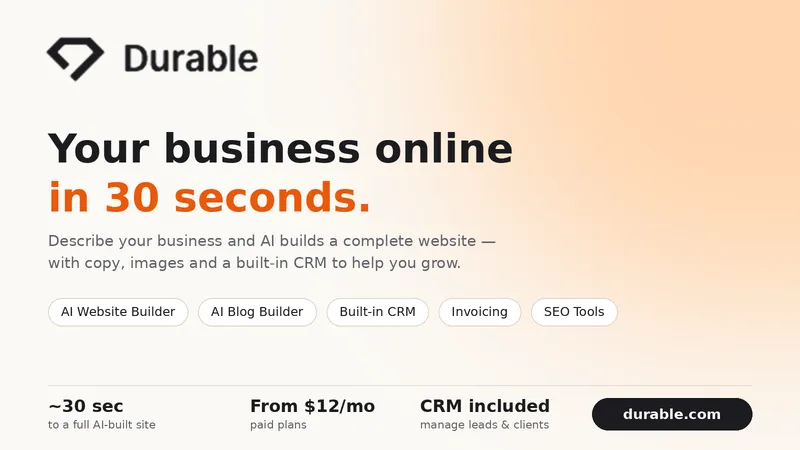 Durable AI – Best for Small Service Businesses