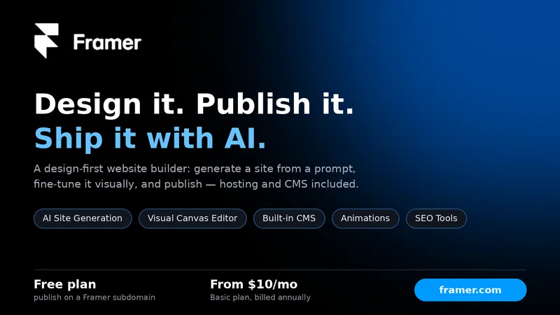 Framer AI – Best for Modern Website Designs