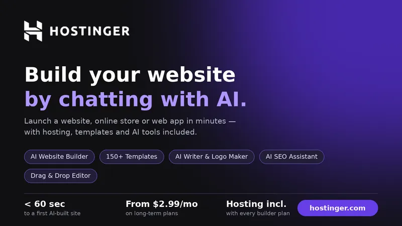 Hostinger AI Website Builder – Best for Affordable Website Design
