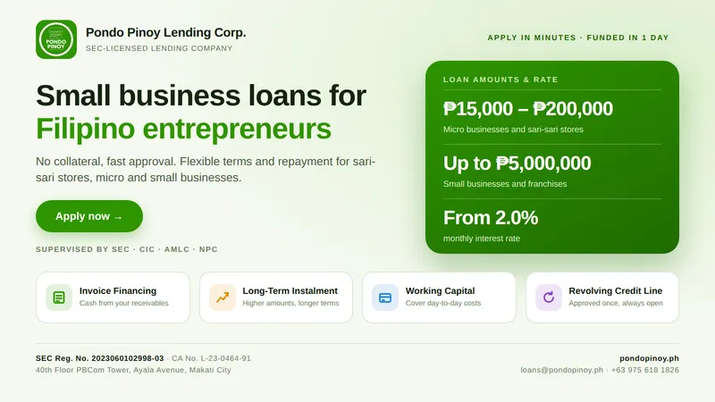 Pondo Pinoy focuses on helping small businesses access funding.