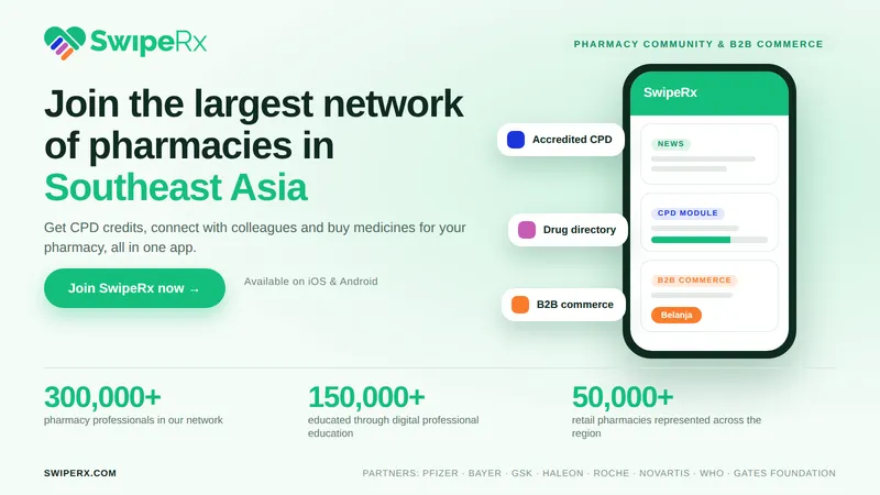SwipeRx is a digital platform designed for pharmacy professionals in Southeast Asia.