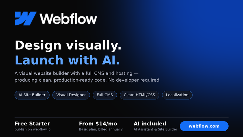 Webflow – Best for Advanced Website Design